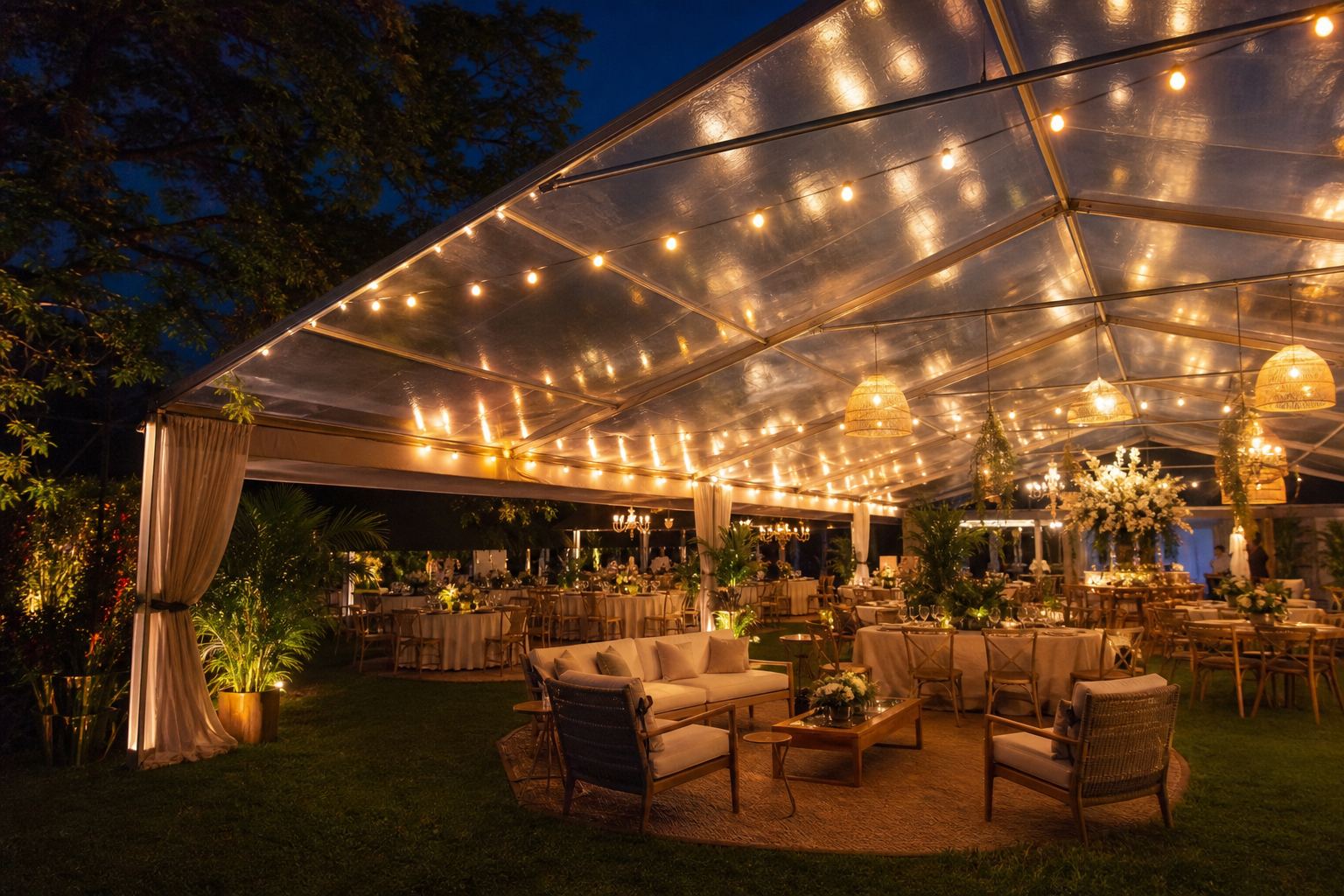 5 ideias de iluminação e decoração para valorizar a estrutura do toldo